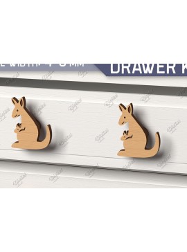 Σετ των 2 Intra απο ξύλο plywood 3mm-4mm πάχος Πόμολα συρταριών παιδικού σταθμού. Καγκουρό Δίασταση 30x20 cm INTRAFABR-86302759