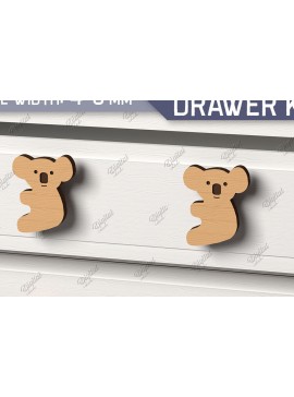 Σετ των 2 Intra απο ξύλο plywood 3mm-4mm πάχος Πόμολα συρταριών παιδικού σταθμού. Koala Δίασταση 30x20 cm INTRAFABR-86302529
