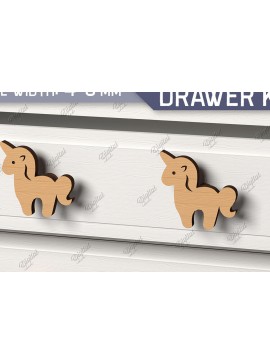 Σετ των 2 Intra απο ξύλο plywood 3mm-4mm πάχος Πόμολα συρταριών παιδικού σταθμού. Unicorn Δίασταση 30x20 cm INTRAFABR-86302372