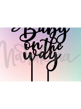 Σετ των 2 Intra απο ξύλο plywood 3mm-4mm πάχος BABY on the WAY CAKE TOPPER Δίασταση 30x20 cm INTRAFABR-56616341