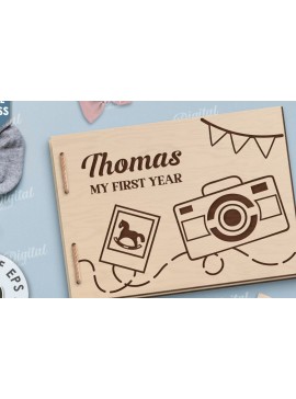 Intra απο ξύλο plywood 3mm-4mm πάχος Μωρό άλμπουμ φωτογραφιών με λέιζερ. Παιδικό άλμπουμ Δίασταση 30x20 cm INTRAFABR-115830363