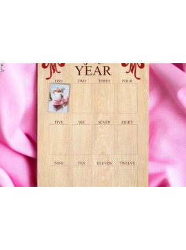 Σετ των 3 Intra απο ξύλο plywood 3mm-4mm πάχος κοπής με λέιζερ Baby Photo Board Δίασταση 4x4 cm INTRAFABR-121998466