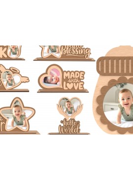 Σετ των 3 Intra απο ξύλο plywood 3mm-4mm πάχος κορνίζας μωρών Δίασταση 4x4 cm INTRAFABR-117706019