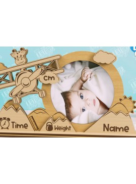 Σετ των 2 Intra απο ξύλο plywood 3mm-4mm πάχος Κορνίζα μωρού | Κορνίζα New Born Δίασταση 20x30 cm INTRAFABR-104832350