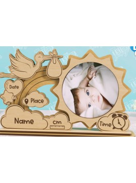Intra απο ξύλο plywood 3mm-4mm πάχος Κορνίζα μωρού | Κορνίζα New Born Δίασταση 20x30 cm INTRAFABR-104832367
