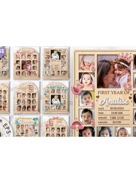 Σετ των 2 Intra απο ξύλο plywood 3mm-4mm πάχος Κορνίζες μωρών κοπής με λέιζερ Δίασταση 20x30 cm INTRAFABR-116269191