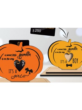 Σετ των 2 Intra απο ξύλο plywood 3mm-4mm πάχος Θήκη χρημάτων για δωροκάρτα Baby Pumpkin Δίασταση 15x15 cm INTRAFABR-105812774