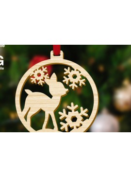 Σετ των 3 Intra απο ξύλο plywood 3mm-4mm πάχος Διακόσμηση χριστουγεννιάτικου δέντρου μωρών ταράνδων Δίασταση 0x0 cm INTRAFABR-46853712