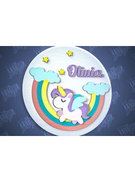 Σετ των 2 Intra απο ξύλο plywood 3mm-4mm πάχος Στρογγυλή πινακίδα μωρού | Ξύλινη επιγραφή φυτωρίου Δίασταση 30x20 cm INTRAFABR-100118590