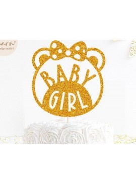 Intra απο ξύλο plywood 3mm-4mm πάχος Baby Shower Girl Cake Topper Δίασταση 30x20 cm INTRAFABR-43496583