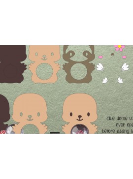 Σετ των 2 Intra απο ξύλο plywood 3mm-4mm πάχος Baby Sloth | Πρότυπο θόλου καραμέλας Δίασταση 30x20 cm INTRAFABR-108486066