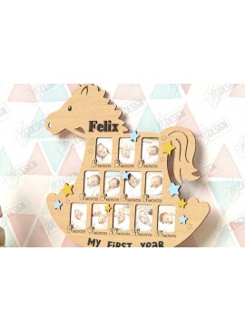 Intra απο ξύλο plywood 3mm-4mm πάχος κορνίζας για πρώτη χρονιά μωρού Δίασταση 20x30 cm INTRAFABR-122882743