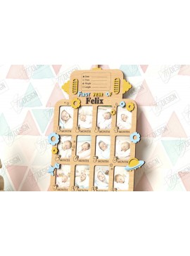 Intra απο ξύλο plywood 3mm-4mm πάχος κορνίζας για πρώτη χρονιά μωρού Δίασταση 20x30 cm INTRAFABR-122882752