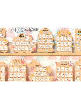 Σετ των 2 Intra απο ξύλο plywood 3mm-4mm πάχος Κορνίζες Baby's First Year Cut  Δίασταση 20x30 cm INTRAFABR-122882824