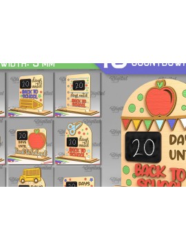 Intra απο ξύλο plywood 3mm-4mm πάχος  Countdown Back to School Δίασταση 30x20 cm INTRAFABR-96134251