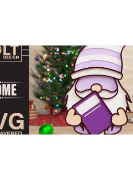 Σετ των 2 Intra απο ξύλο plywood 3mm-4mm πάχος Επιστροφή στο σχολείο Gnome Papercut 3D Δίασταση 40x40 cm INTRAFABR-73006473