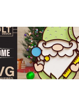 Intra απο ξύλο plywood 3mm-4mm πάχος Επιστροφή στο σχολείο Gnome Papercut 3D Δίασταση 40x40 cm INTRAFABR-73006029