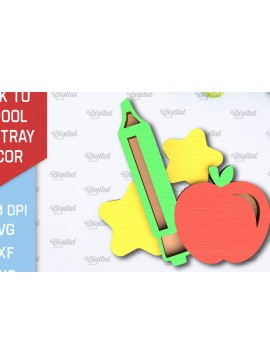 Σετ των 2 Intra απο ξύλο plywood 3mm-4mm πάχος Επιστροφή στη σχολική βαθμίδα Δίσκος λέιζερ Δίασταση 30x20 cm INTRAFABR-102240423