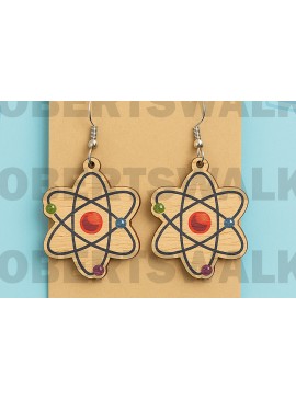 Σετ των 3 Intra απο ξύλο plywood 3mm-4mm πάχος Backpack Earrings – School Style Δίασταση 2x2 cm INTRAFABR-124968207