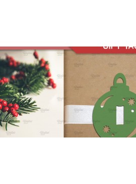 Σετ των 2 Intra απο ξύλο plywood 3mm-4mm πάχος Μπάλα . Χαρτί δώρου με κορδέλα Χριστουγέννων Δίασταση 15x15 cm INTRAFABR-83088781