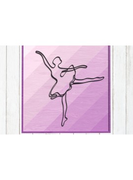 Σετ των 3 Intra απο ξύλο plywood 3mm-4mm πάχος Ballet Dancer Line Art Δίασταση 8x8 cm INTRAFABR-124745920