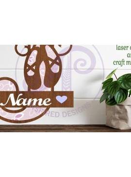 Σετ των 3 Intra απο ξύλο plywood 3mm-4mm πάχος Μονόγραμμα με κεφαλαίο παπούτσι μπαλέτου Επιστολή J Δίασταση 9x9 cm INTRAFABR-91015325