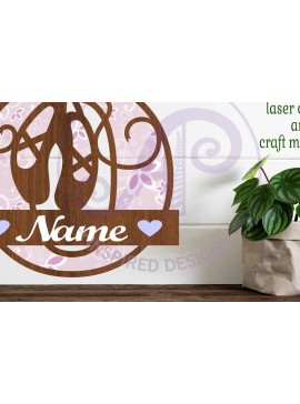 Σετ των 3 Intra απο ξύλο plywood 3mm-4mm πάχος Μονόγραμμα με κεφαλαίο παπούτσι μπαλέτου Letter O Δίασταση 9x9 cm INTRAFABR-91015511