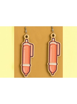 Σετ των 3 Intra απο ξύλο plywood 3mm-4mm πάχος Σκουλαρίκια στυλό Δίασταση 2x2 cm INTRAFABR-124974661