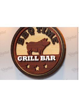 Σετ των 2 Intra απο ξύλο plywood 3mm-4mm πάχος πινακίδα μπαρ και γκριλ Δίασταση 30x20 cm INTRAFABR-123489082