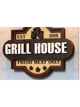 Intra απο ξύλο plywood 3mm-4mm πάχος πινακίδα μπαρ και γκριλ Δίασταση 30x20 cm INTRAFABR-123489064