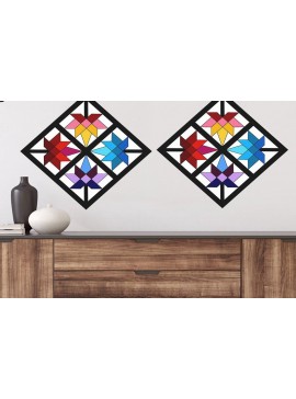 Σετ των 2 Intra απο ξύλο plywood 3mm-4mm πάχος Παπλωματοθήκη αχυρώνα κομμένο με λέιζερ παραδοσιακό Δίασταση 15x15 cm INTRAFABR-37056851