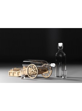 Σετ των 2 Intra απο ξύλο plywood 3mm-4mm πάχος Βάση Barware για μπουκάλι με Shot  Δίασταση 15x15 cm INTRAFABR-113817294