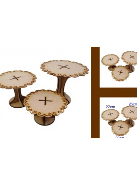 Σετ των 2 Intra απο ξύλο plywood 3mm-4mm πάχος Κέικ βάσης - Κόψιμο με λέιζερ Δίασταση 15x15 cm INTRAFABR-4874889