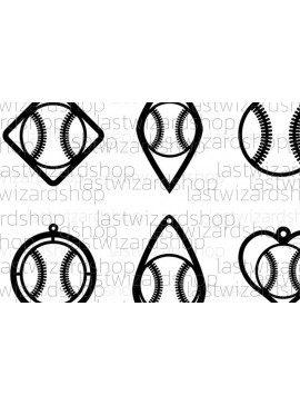 Σετ των 3 Intra απο ξύλο plywood 3mm-4mm πάχος Σκουλαρίκια Μπέιζμπολ , Αθλητικά Σκουλαρίκια Δίασταση 3x3 cm INTRAFABR-25029650