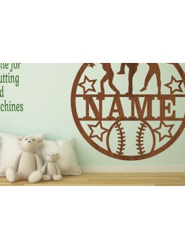 Intra απο ξύλο plywood 3mm-4mm πάχος Πινακίδα ονόματος μπέιζμπολ Γυναικείο αποκοπής Δίασταση 30x20 cm INTRAFABR-68101476
