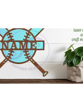 Σετ των 3 Intra απο ξύλο plywood 3mm-4mm πάχος Πινακίδα ονόματος μπέιζμπολ Δίασταση 6x6 cm INTRAFABR-82359231