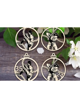 Σετ των 3 Intra απο ξύλο plywood 3mm-4mm πάχος Στολίδια του μπέιζμπολ Δίασταση 8x8 cm INTRAFABR-33978864