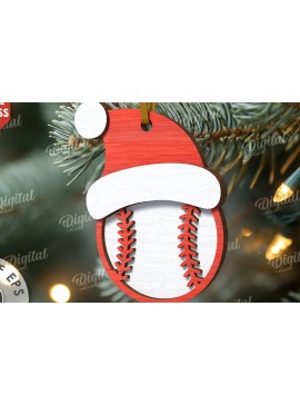 Σετ των 3 Intra απο ξύλο plywood 3mm-4mm πάχος Μπέιζμπολ Αθλητικό Χριστουγεννιάτικο στολίδι Λέιζερ Δίασταση 8x8 cm INTRAFABR-110767709