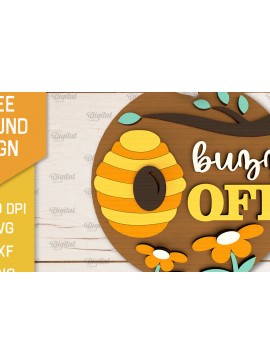 Intra απο ξύλο plywood 3mm-4mm πάχος Στρογγυλή πινακίδα μέλισσας . Σημάδι μέλισσας Δίασταση 30x20 cm INTRAFABR-102831278