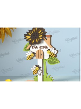 Σετ των 2 Intra απο ξύλο plywood 3mm-4mm πάχος με βάση μελισσών Δίασταση 30x20 cm INTRAFABR-122670403