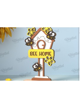 Σετ των 2 Intra απο ξύλο plywood 3mm-4mm πάχος με βάση μελισσών Δίασταση 30x20 cm INTRAFABR-122670506