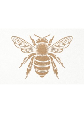 Σετ των 3 Intra απο ξύλο plywood 3mm-4mm πάχος Bee . Honey Bee . Χαρακτική μελισσών Δίασταση 7x7 cm INTRAFABR-102848085