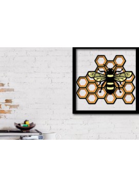 Σετ των 2 Intra απο ξύλο plywood 3mm-4mm πάχος Bee Shadow Box Δίασταση 25x25 cm INTRAFABR-26021881