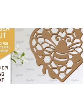 Intra απο ξύλο plywood 3mm-4mm πάχος Διακόσμηση τοίχου μελισσών με λέιζερ. Honey Bee Δίασταση 30x20 cm INTRAFABR-103366766