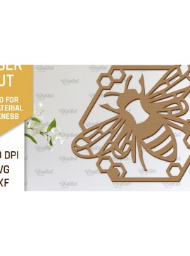 Σετ των 2 Intra απο ξύλο plywood 3mm-4mm πάχος Διακόσμηση τοίχου μελισσών με λέιζερ. Honey Bee Δίασταση 30x20 cm INTRAFABR-103366895