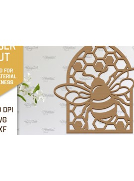 Σετ των 2 Intra απο ξύλο plywood 3mm-4mm πάχος Διακόσμηση τοίχου μελισσών με λέιζερ. Honey Bee Δίασταση 30x20 cm INTRAFABR-103366143