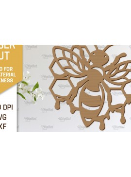 Intra απο ξύλο plywood 3mm-4mm πάχος Διακόσμηση τοίχου μελισσών με λέιζερ. Honey Bee Δίασταση 30x20 cm INTRAFABR-103366632