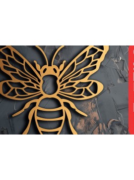 Σετ των 2 Intra απο ξύλο plywood 3mm-4mm πάχος Bee Wall Decors Cut  Δίασταση 40x40 cm INTRAFABR-100994902