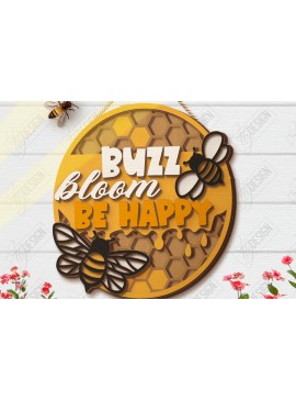 Intra απο ξύλο plywood 3mm-4mm πάχος Bee Welcome Sign Cut  | Επιγραφές τοίχου Δίασταση 30x20 cm INTRAFABR-123423990