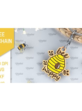 Σετ των 3 Intra απο ξύλο plywood 3mm-4mm πάχος Ξύλινο Μπρελόκ Μέλισσας Δίασταση 6x6 cm INTRAFABR-99060909